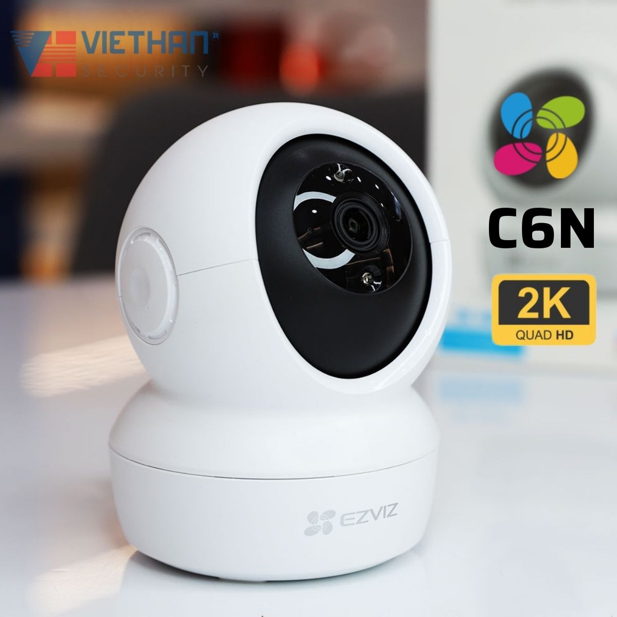 Camera wifi không dây Ezviz C6N 4Mp 2K thẻ nhớ Micro SD, đàm thoại 2 chiều, xoay 360 độ